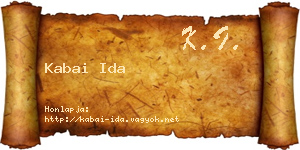 Kabai Ida névjegykártya
